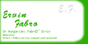 ervin fabro business card